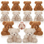 12-96PCS Mini Bear Plush Stuffed Small Teddy Bear Bulk Animal Toy Bear Doll Keychain for Baby Shower Birthday Gifts Party Favors