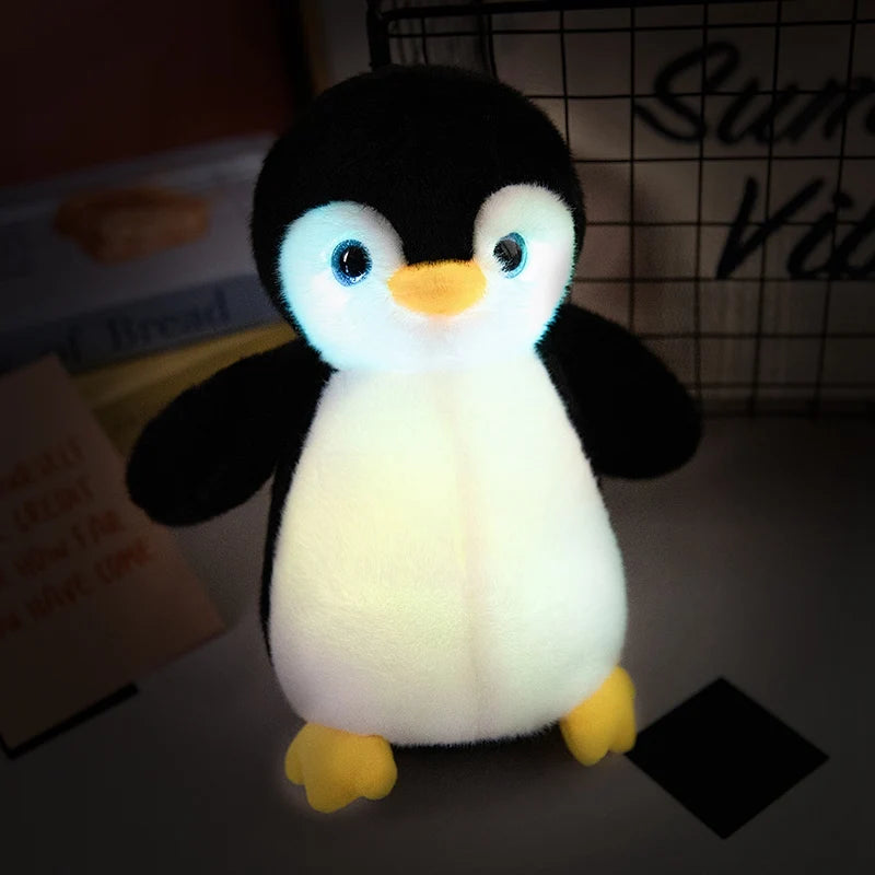25/30cm Cartoon Shiny Penguin Toy Luminous Pillow Soft Stuffed Plush Glowing Dolls Led Light Toys Gift For Kids Children Girls