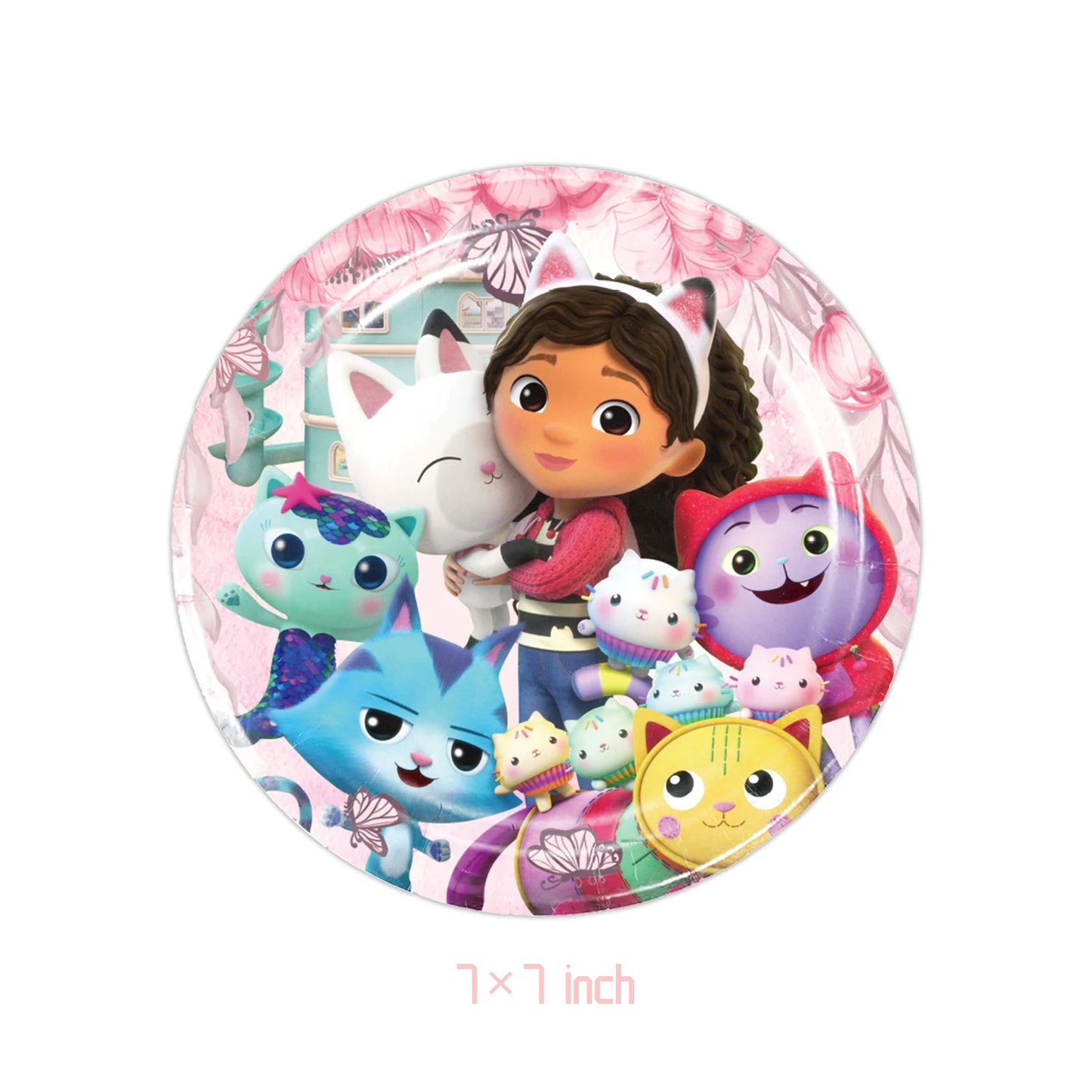 Gabby Dollhouse Cats Birthday Party Supplies Disposable Tableware Plates Cup Napkin Banner Tablecloth Cake Decoration Kids Gifts