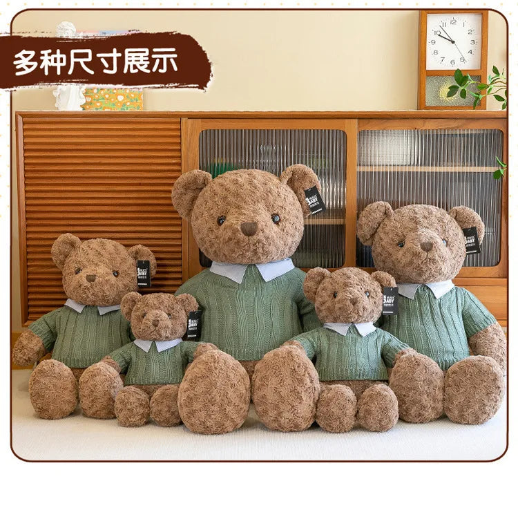 Brown Bear Toy Princess Plush Doll A Bear In A Sweater A Girl'S Birthday Present Boy'S Couch Pillow Bear Doll 30cm And 40cm