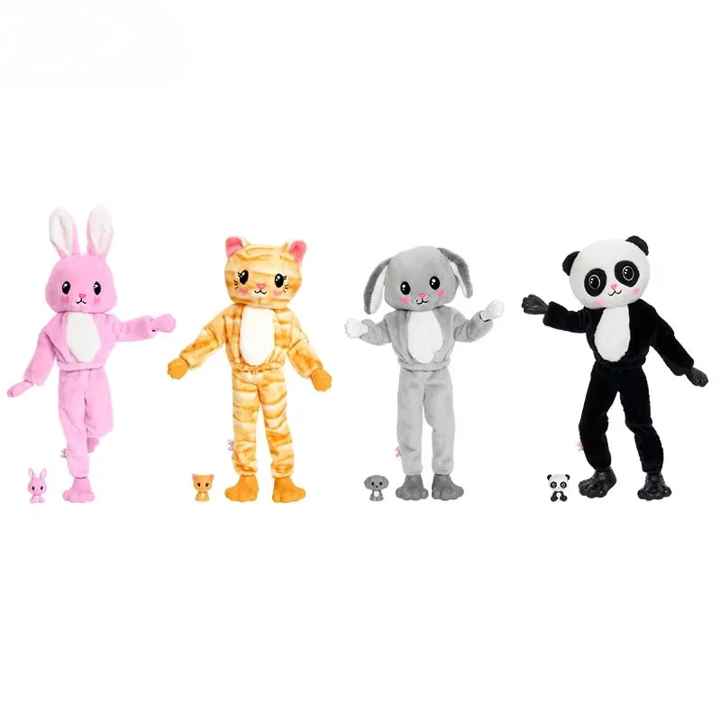 Original Barbie Cutie Reveal Cute Pet Series Fashion Plush Dolls Animal Surprise Dress Up Makeup Cosplay Toys for Girls Boy Gift