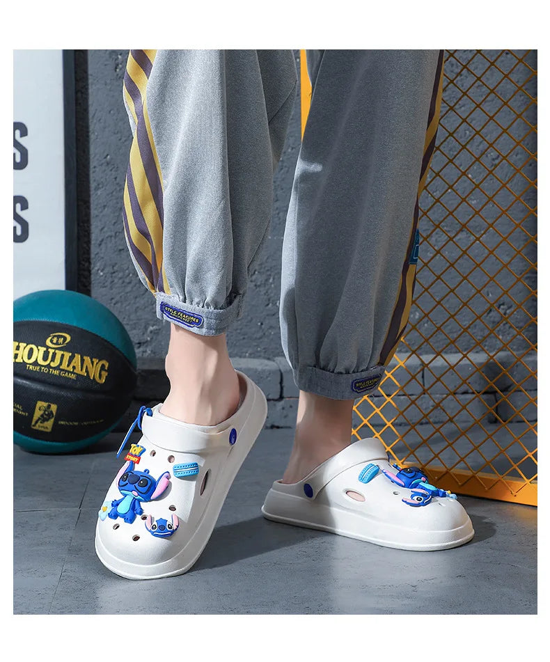 New Cartoon Stitch Series Head Slippers For Couples Are Super Light Anti-Slip And Versatile Casual Shoes For Men And Women Gifts