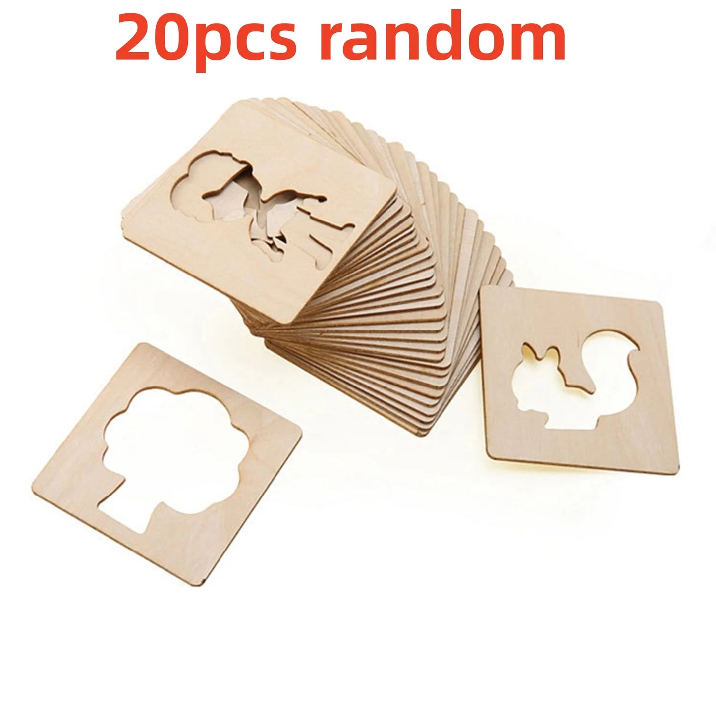 20pcs DIY Drawing Tools Children's Beginner Graffiti Drawing Templates Girls' Children's Puzzle Toys Montessori Teaching Aids