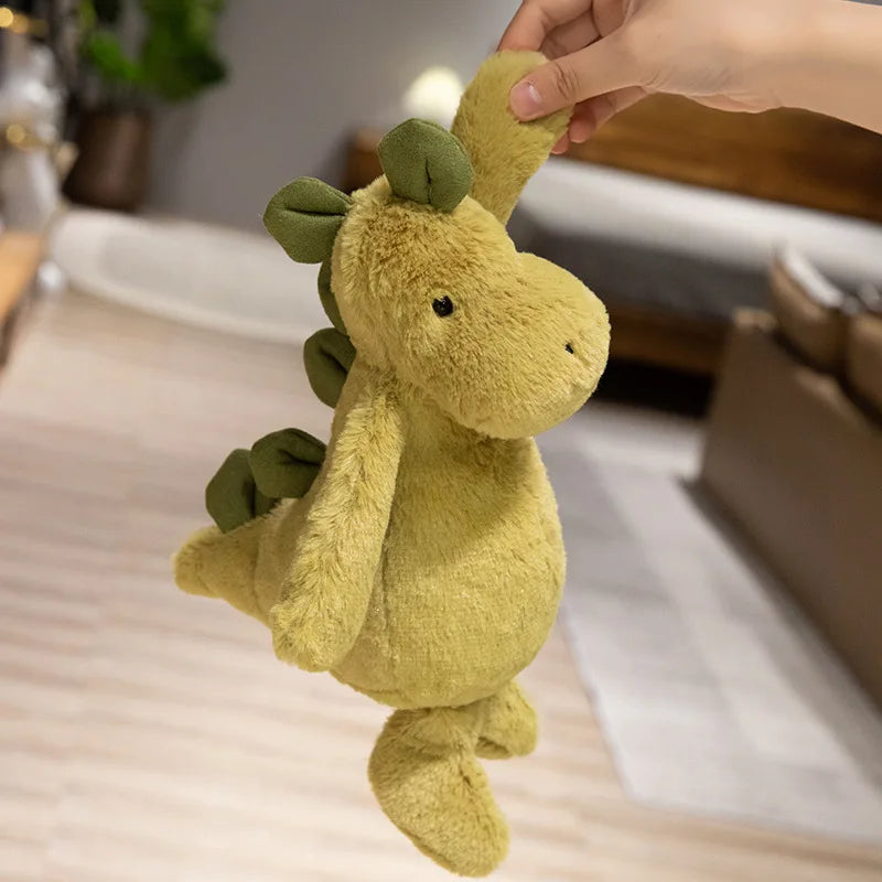 JC Shy Green Dinosaur Series Plush Stuffed Doll Cute Dinosaur Soft Cartoon Chidren Trendy Toy Girl Bag Charm Festive Fun Gifts