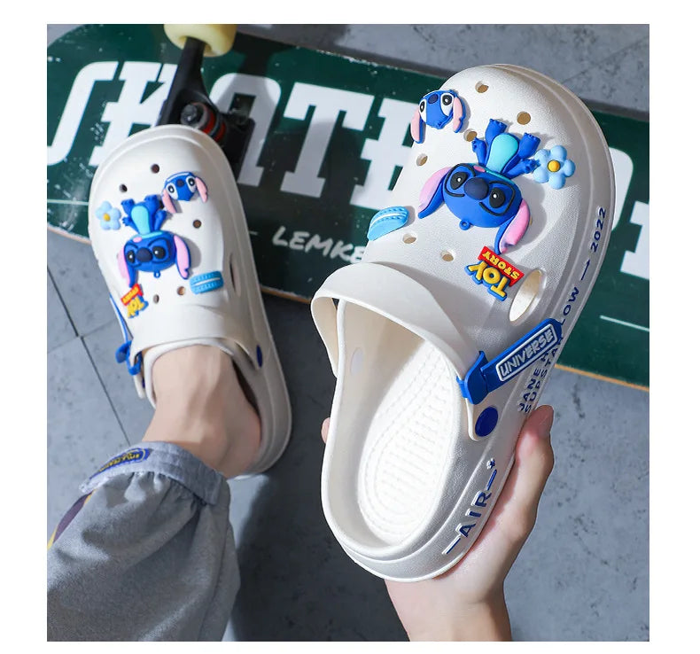 New Cartoon Stitch Series Head Slippers For Couples Are Super Light Anti-Slip And Versatile Casual Shoes For Men And Women Gifts