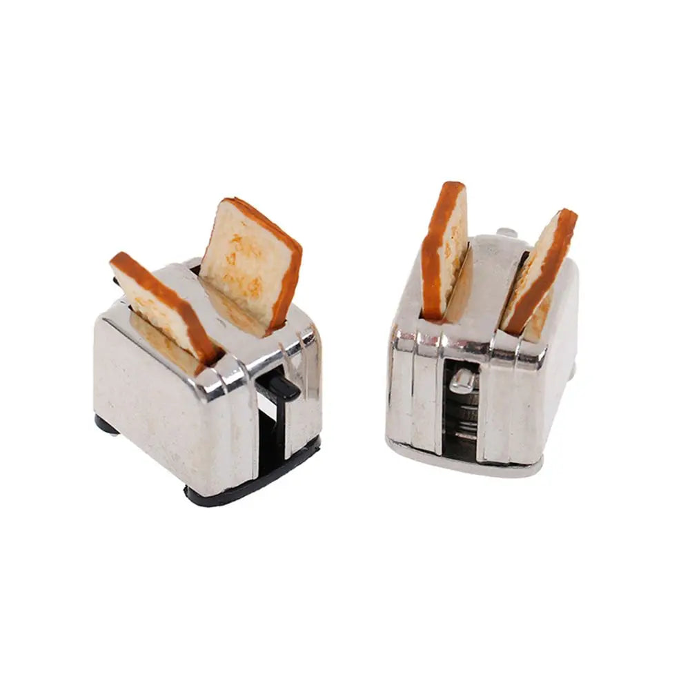 Cute Simulation Food Dollhouse Decorations Mini Kitchen Toy With 2PCS Bread Doll Accessories Miniature Toaster Toast Machine