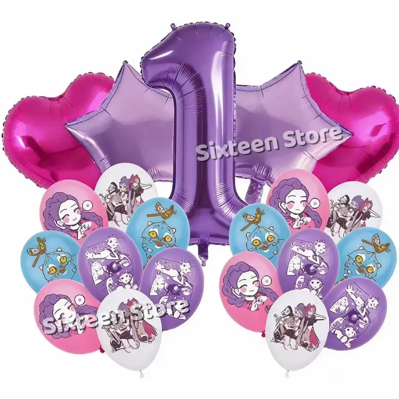 Demones Hunt Cartoon Anime Party Supplies Cutlery Set with Warrior Banner Plate Cake Topper K--Pop Cup for Birthday Party supply