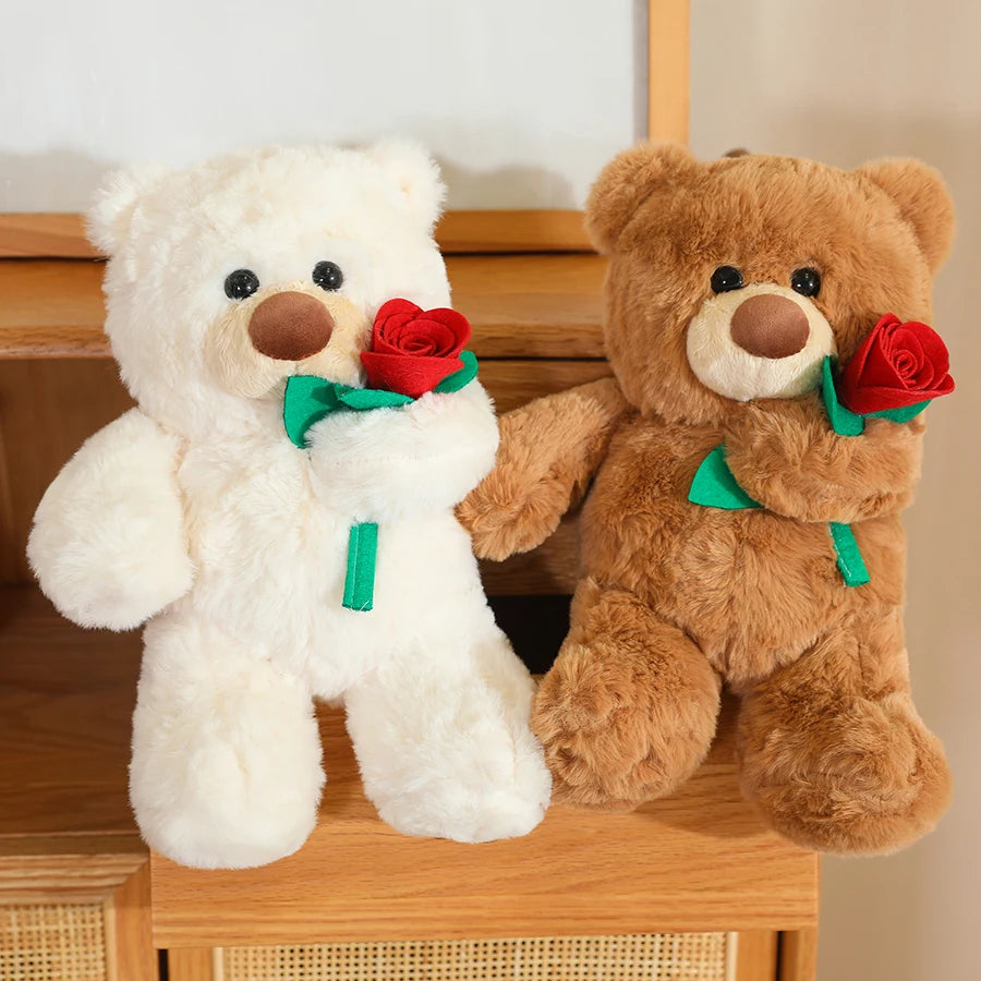 Rose Teddy Bear, Heart-Shaped Bear Doll