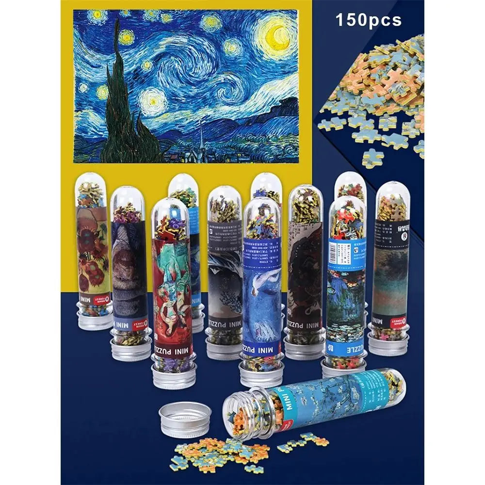 150PCS/Set Creative Oil Painting Jigsaw Puzzles Gifts Mini Puzzle Game Test Tube Decompression Game Adult Children