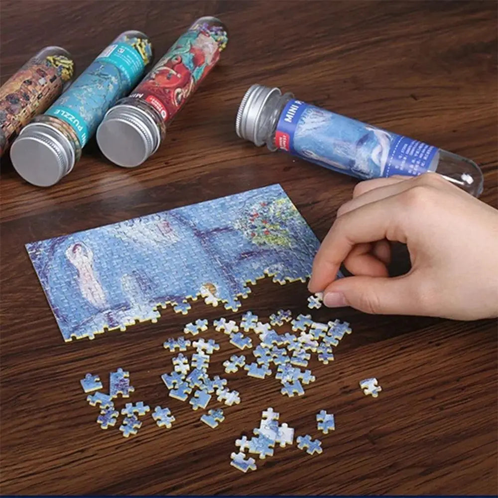 150PCS/Set Creative Oil Painting Jigsaw Puzzles Gifts Mini Puzzle Game Test Tube Decompression Game Adult Children