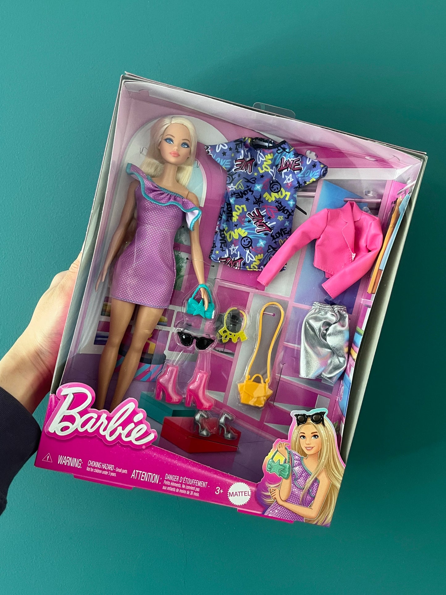 Original Mattel Barbie Braid Doll Fashion Dressing And Matching Barbie Charm Gift Box Odile Face Model Toy Girl Birthday Gift