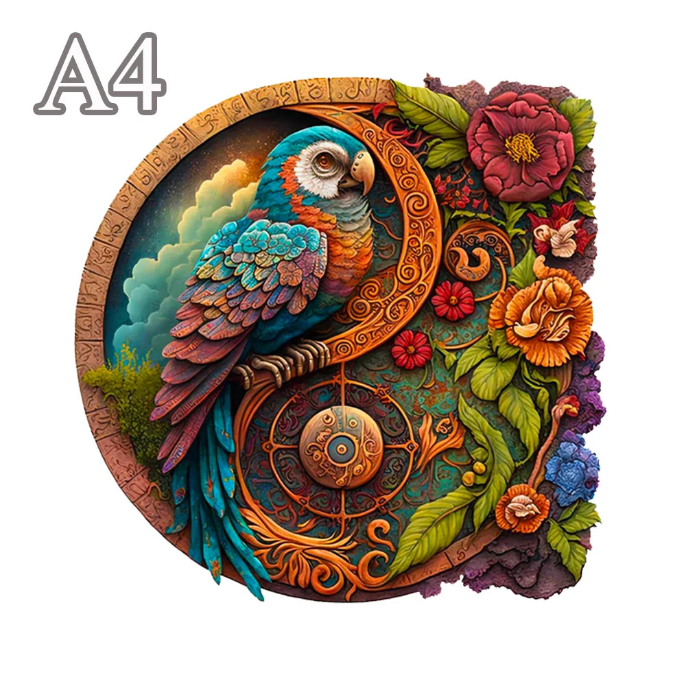 Adult and Children's Animal Wooden Puzzle Refined Bird Figure A3 A4 A5 3D Wooden Crafts Circular Festival Gift Children's Toys