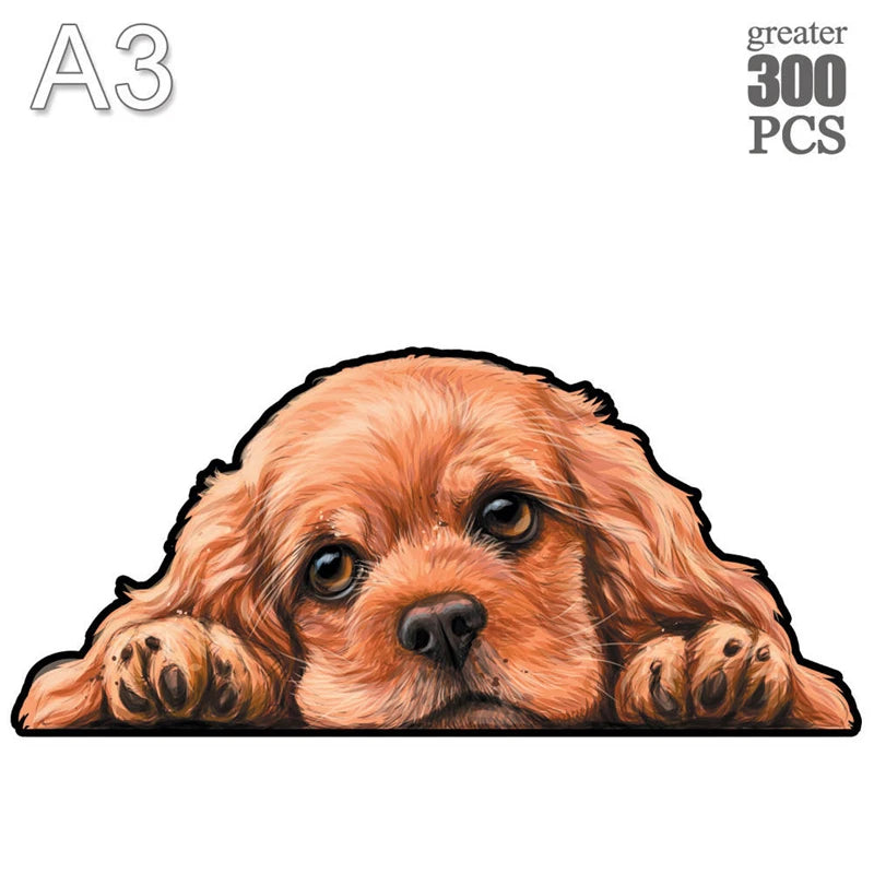 Dog Series Wooden Jigsaw Puzzles Art Unique Animal Shaped Puzzle Diy Leisure Game for Adults Kids Family Home Decor