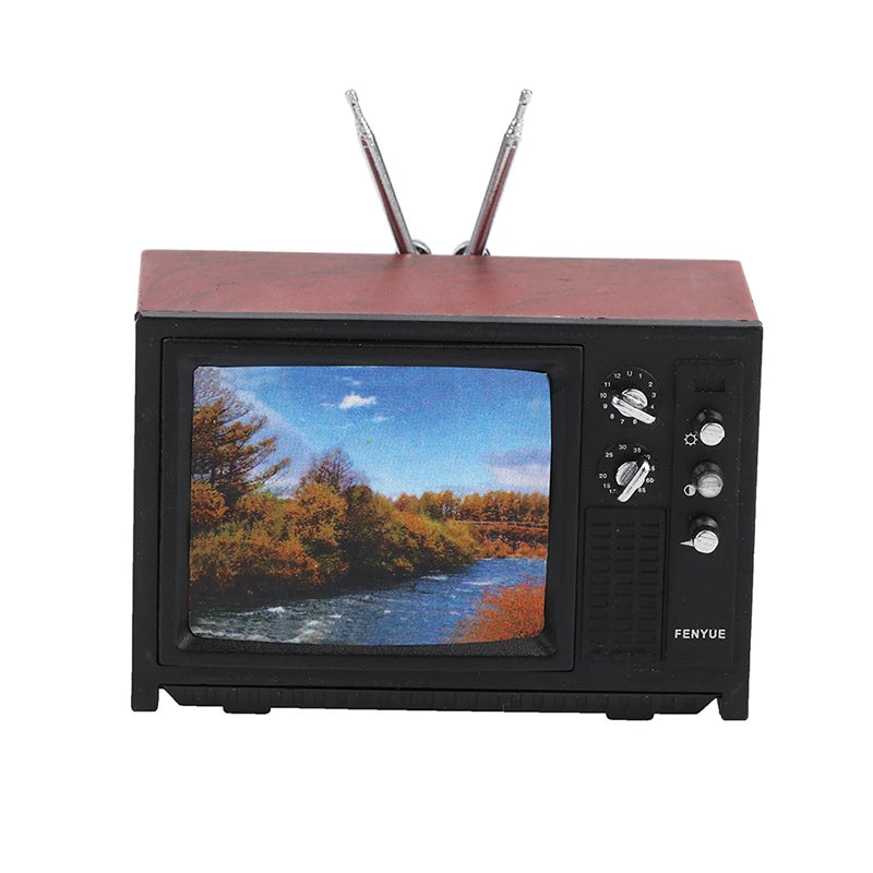 1pc Mini Furniture Lamp Radio Television Kitchen equipment For Children Gift Retro Dollhouse Decoration