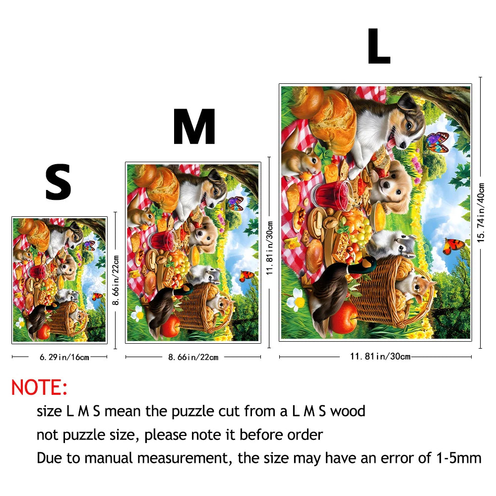 Adults Wooden Animal Puzzle DIY Crafts For Kid Brain Trainer Jigsaw Puzzle Hell Difficulty Family Interactive Game Wooden Puzzle