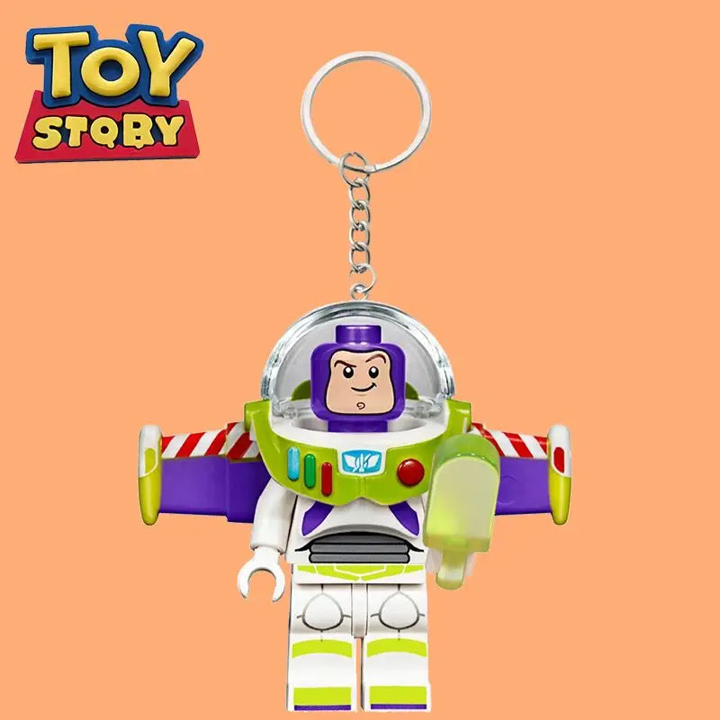 New Disney Toy Story Buzz Lightyear Building Blocks Creative Keychain Woody Mickey Mouse Donald Duck Cute Keychain Pendant Gift