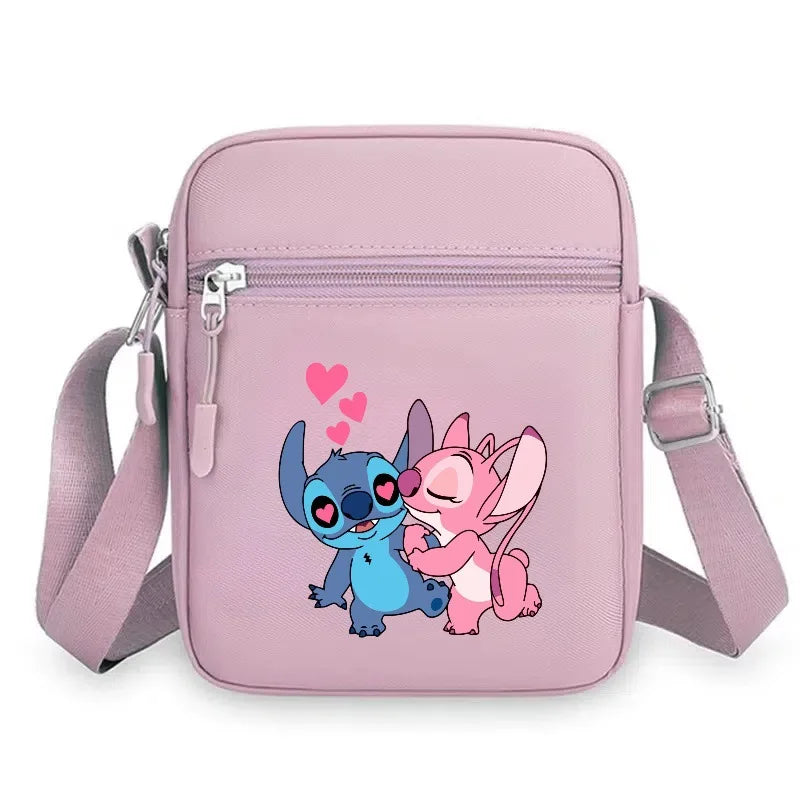 2026 Disney Latest Hot Selling Stitch Printed Boys and Girls Colorful Small Square Bag Casual Fashion Cute Women's Shoulder Bag