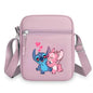 2026 Disney Latest Hot Selling Stitch Printed Boys and Girls Colorful Small Square Bag Casual Fashion Cute Women's Shoulder Bag