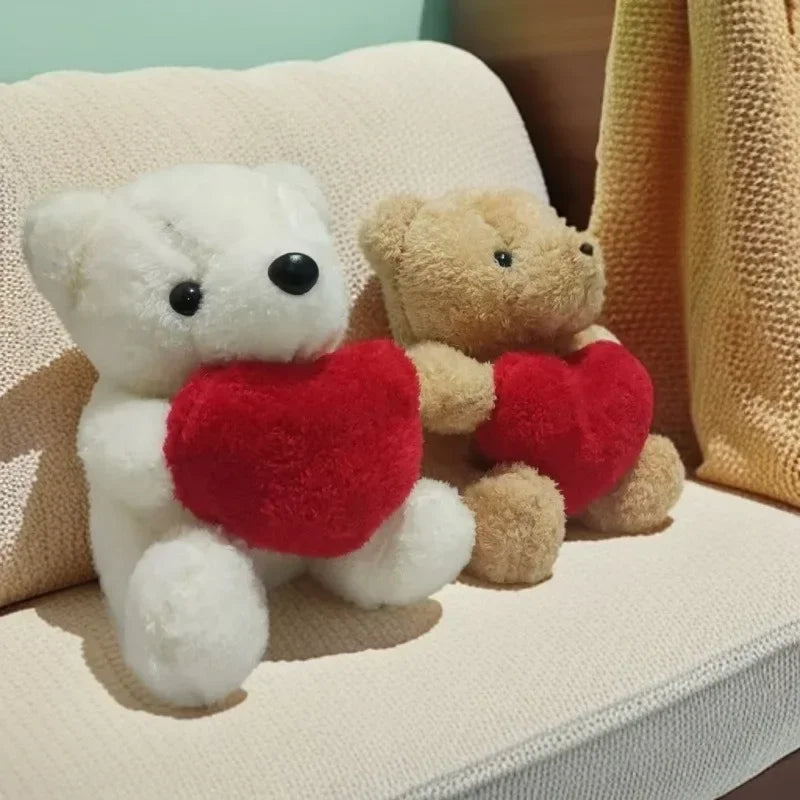 1-5PCS Valentine’s Day Bear Plush Toy Cute Heart-Hugging Stuffed Animal Doll Soft Love Bear Gift for Christmas  Anniversaries