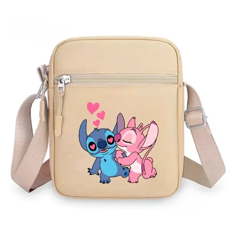 2026 Disney Latest Hot Selling Stitch Printed Boys and Girls Colorful Small Square Bag Casual Fashion Cute Women's Shoulder Bag