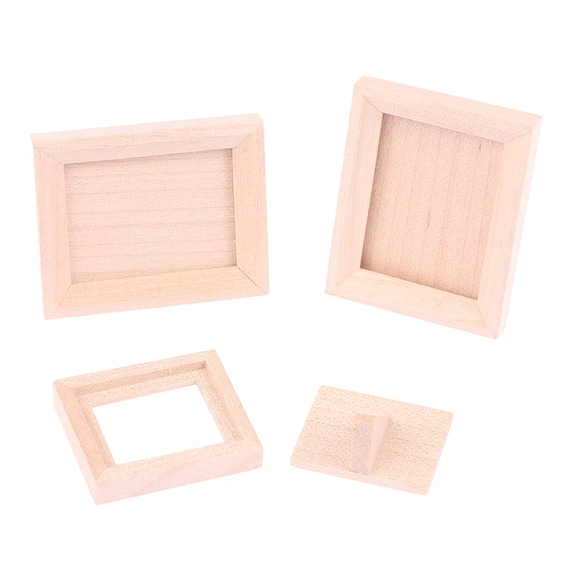 1:12 Dollhouse Miniature Photo Frame With Rear Cover Simulation Furniture Model Living Scene Decor Toy Doll House Accessories