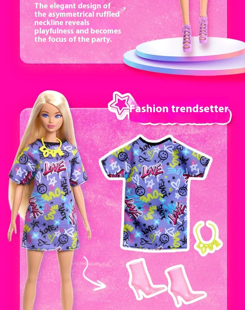 Authentic Barbie Doll with Odile Face Mold Toy Princess Charm Box Set for Girls Imaginary Play Birthday Gift Doll Figure