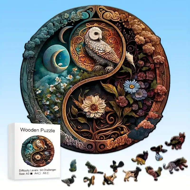 Yin-Yang Wooden Puzzle for Adults Kids, Uniquely Irregular Animal Shaped  Jigsaw Puzzles Toys, Christmas Gift  Family Games