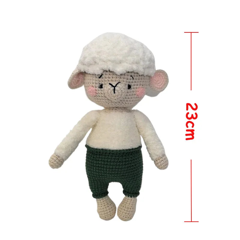 Amigurumi Elephant Lion Doll Baby Stuffed Animal Doll kawaii Handmade Knitted Plush Lion Toy Newborn Accompany Doll Room Decor