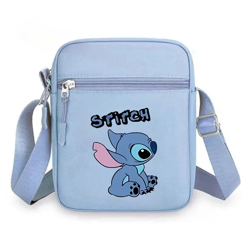 2026 Disney Latest Hot Selling Stitch Printed Boys and Girls Colorful Small Square Bag Casual Fashion Cute Women's Shoulder Bag