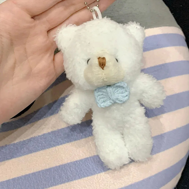 3pc/set 13cm Teddy Bear Plush Doll Animal Bear Stuffed Toy Keychain Cute Cartoon Rabbit Plush Key Ring Bag Pendant Children Gift
