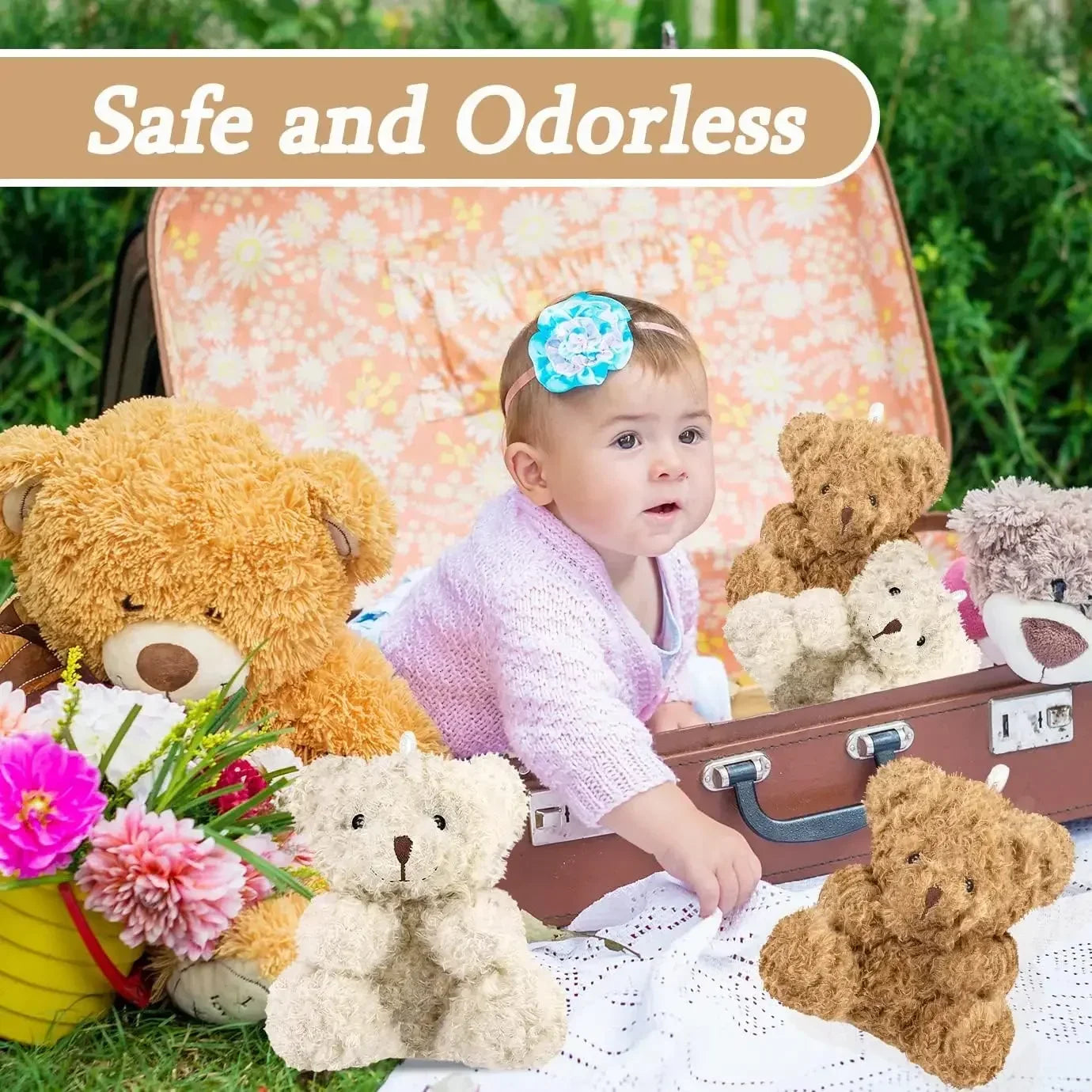 10-100Pcs Plush Mini Teddy Bear 4Inch Stuffed Animals Tiny Bears Mini Bear Soft Bear Doll for Party Favor DIY