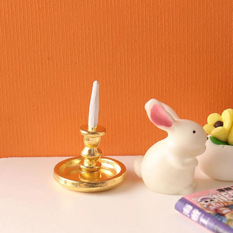 1:12 Dollhouse Miniature Candle Holder Candlesticks Model Home Decor Kids Pretend Play Toy Doll House Accessories