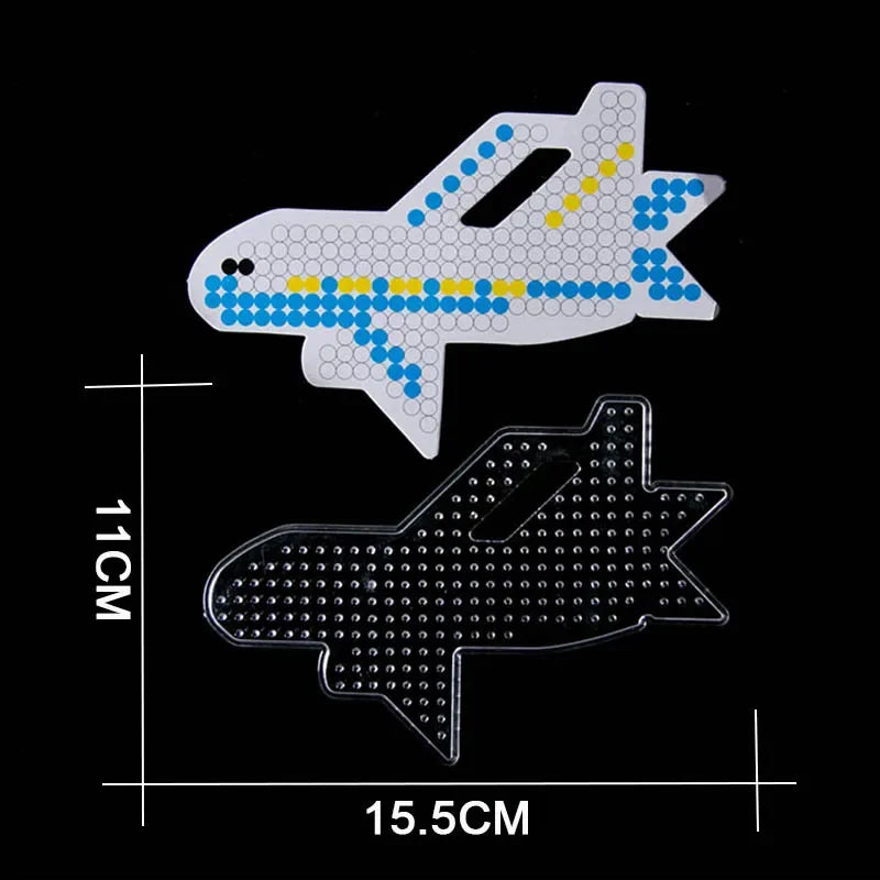 5mm Hama Beads Template with Color Paper Plastic Stencil Jigsaw Perler Puzzles Pixel Beads Diy Transparent Shape Puzzle Pegboard