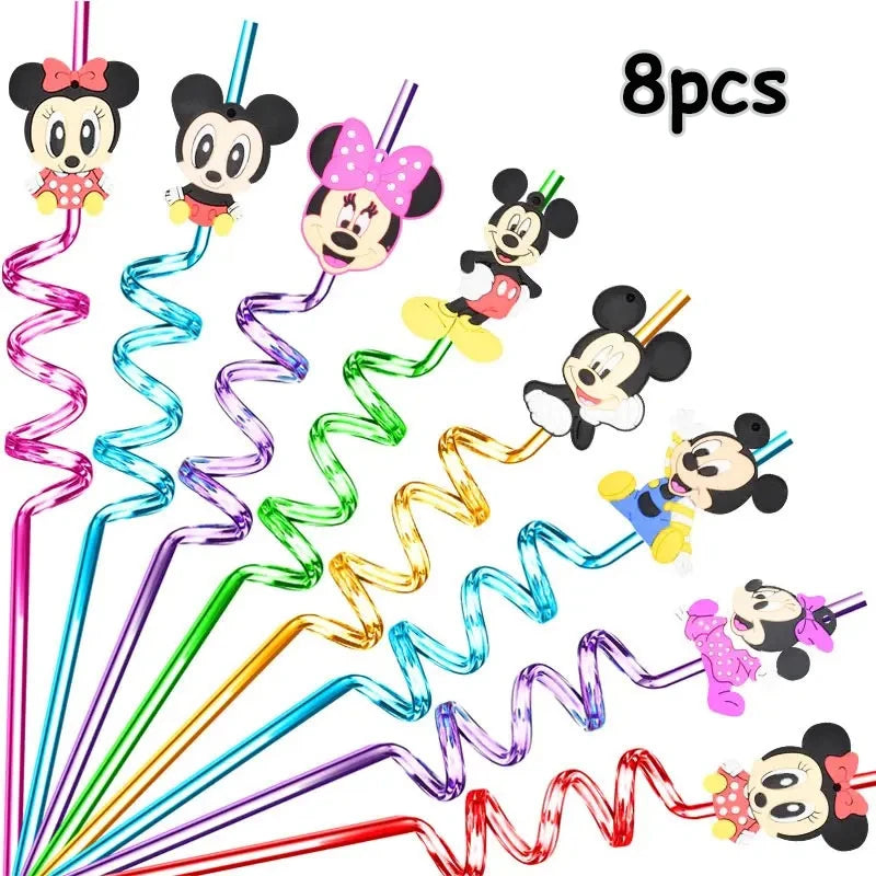 Mickey Mouse Birthday Party Decoration Blue Mickey Tableware Cups Plates Balloons Backdrop Pannents Gift Bag Kids Party Supplies