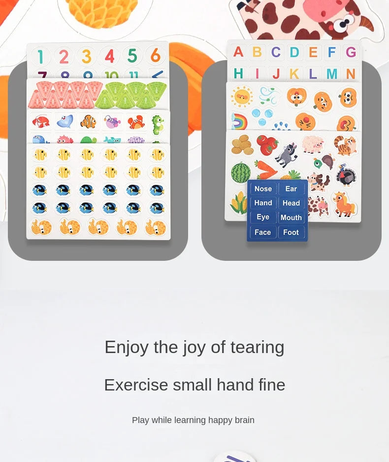 Busy Book Sticker Quiet Book for Kids Montessori Early Educational Toy Toddlers Matching Puzzles Game Baby Learning Toys Gifts