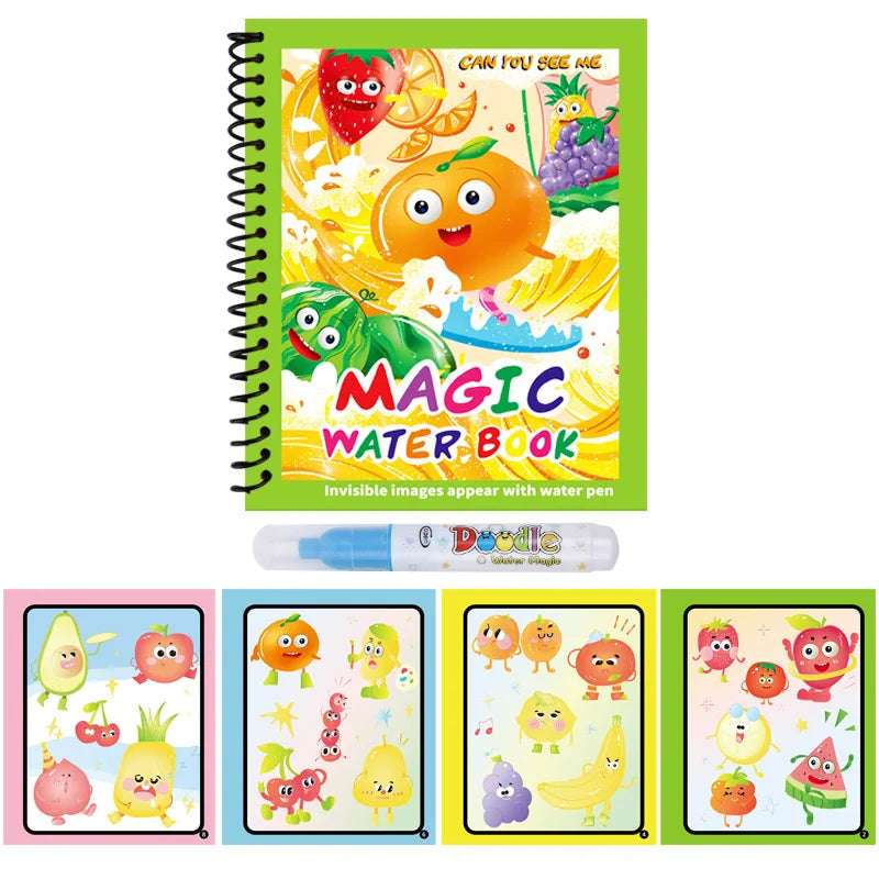 Cartoon Watercolor Painting Magic Book Kids Graffiti Coloring Water Picture Book Sensory Early Education Puzzle Drawing Toys