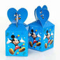 Mickey Mouse Birthday Party Decoration Blue Mickey Tableware Cups Plates Balloons Backdrop Pannents Gift Bag Kids Party Supplies