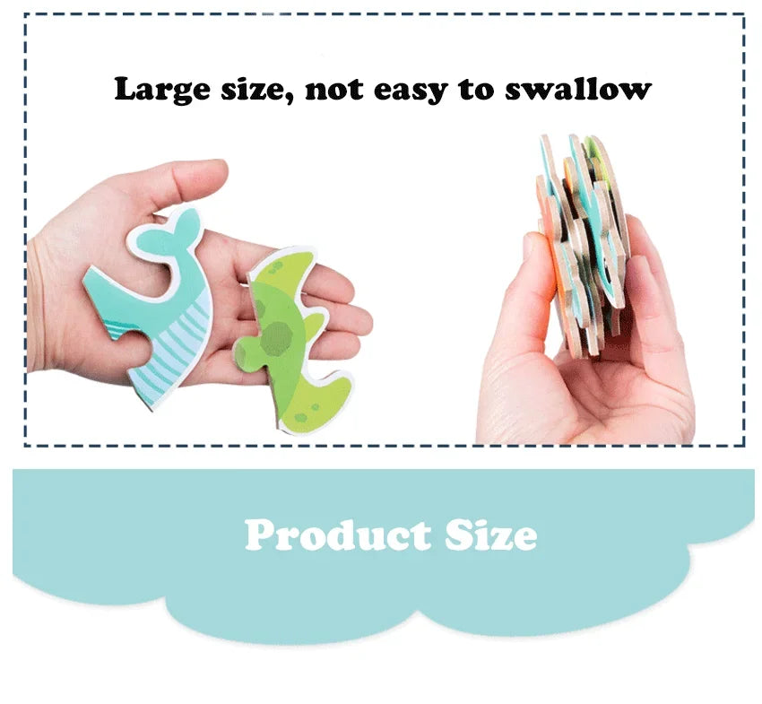 Baby Puzzle Montessori Educational Toys Wood Puzzle Animal Matching Games Iron Box Wooden Puzzles For Children Kids 2 3 4 Years
