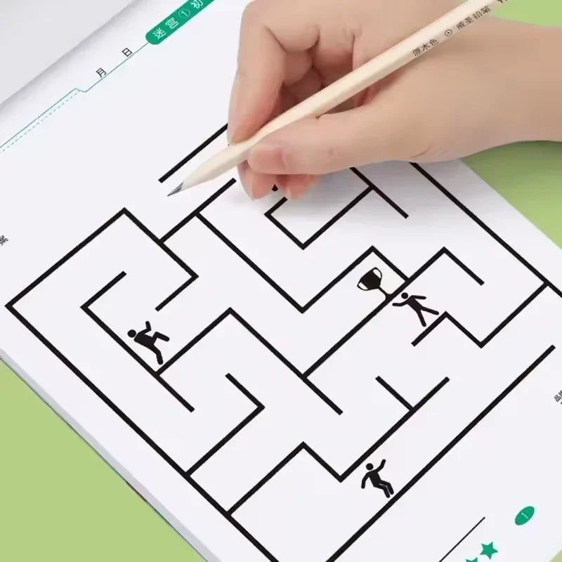 1/4Pcs Children Concentration Maze Training Book Student Thinking Development Attention Game Puzzle Intelligence Development Toy