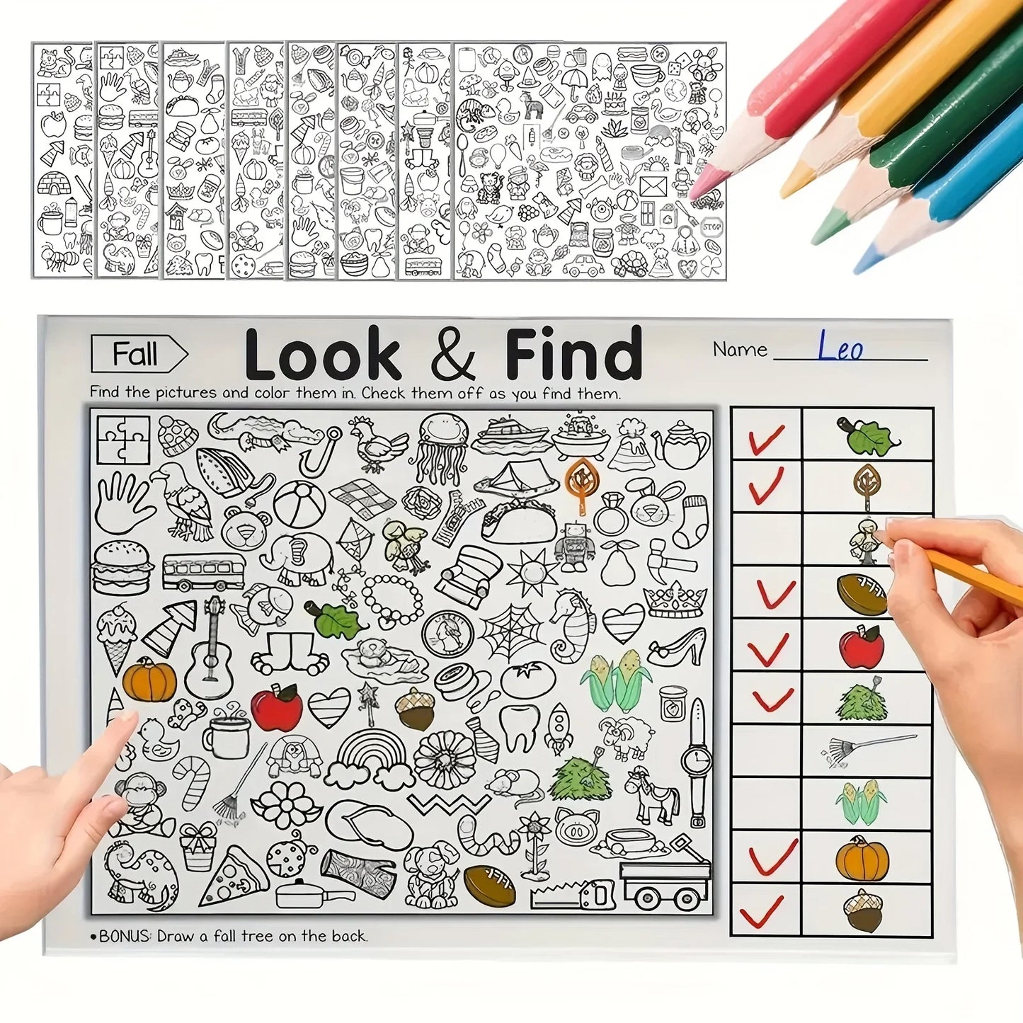 Kids Hidden Object Coloring Book Interactive Educational Matching Game Kids Early Learning Activities Enhance Visual Perception
