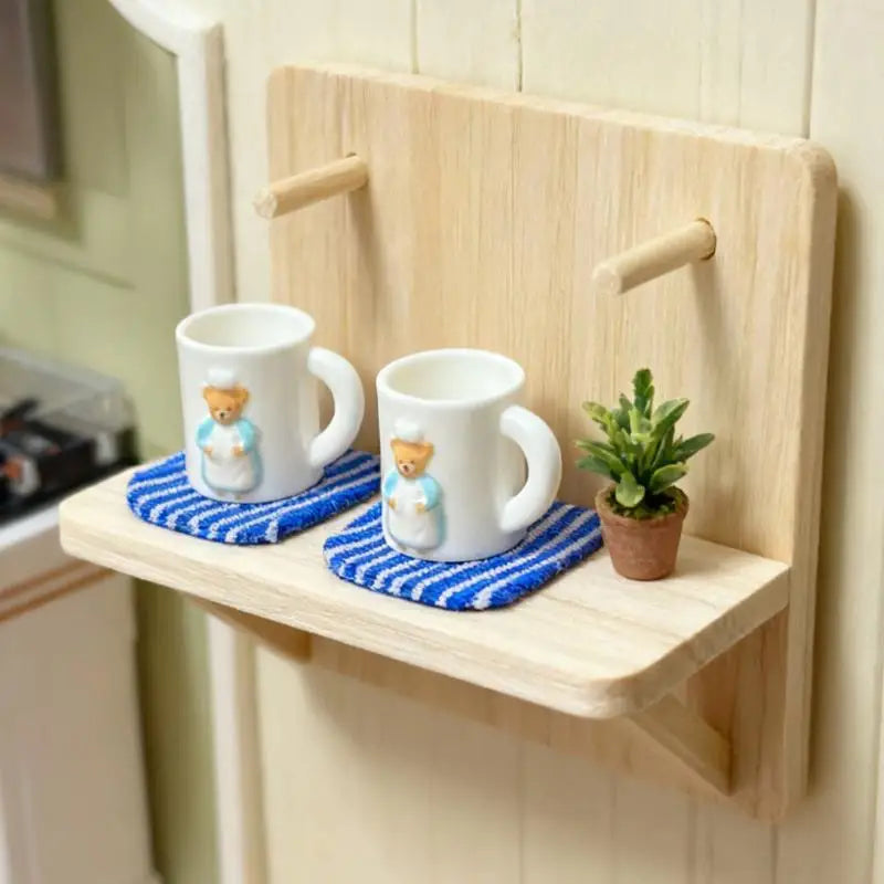 2pcs Dollhouse Mug Model Dollhouse Scene Decoration Miniature Pretend Play Home Bear Water Cups Dolls House Accessories Toys