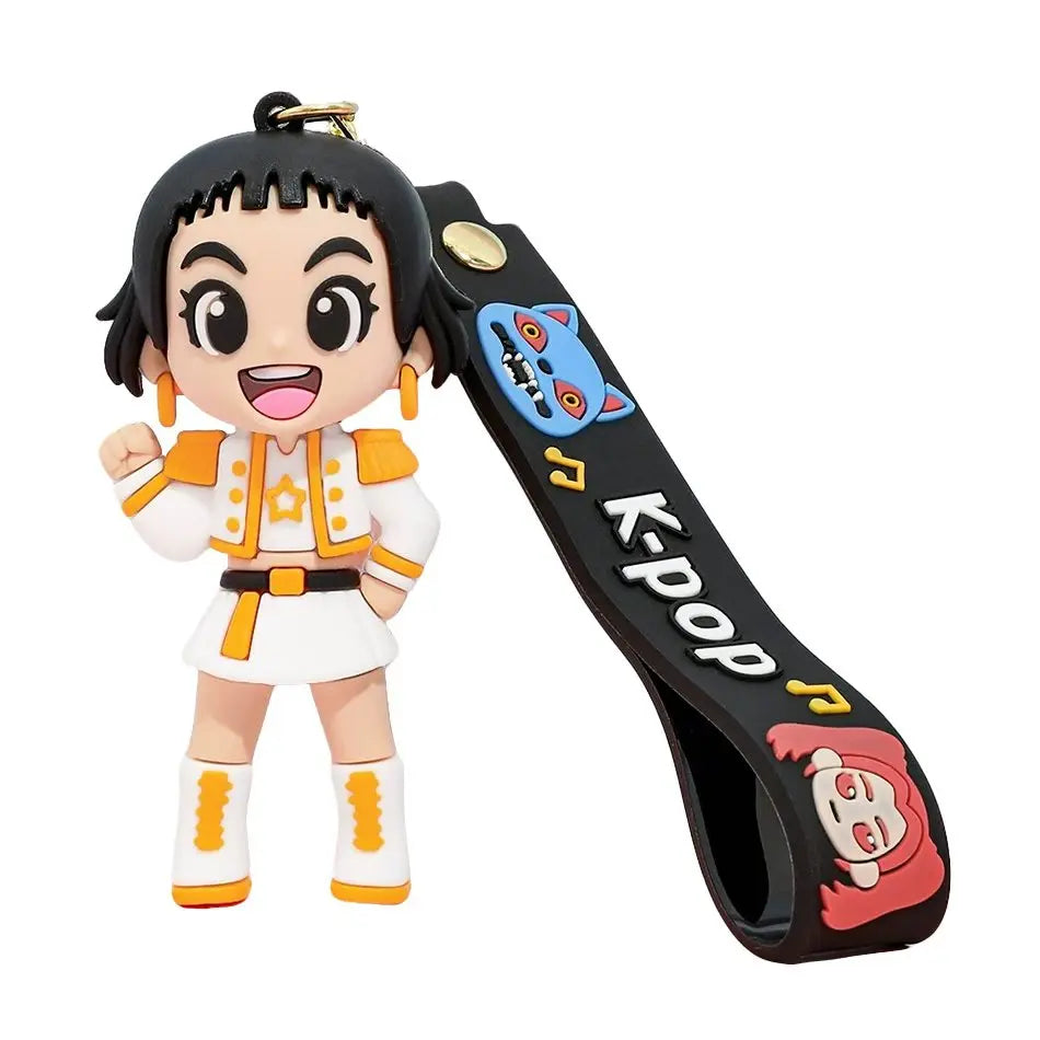 2026 3D Printed Anime Movie Kpop Devil Hunter Girls Derpy Keychains Doll Cute Tiger Action Model Toy Collection Christmas Gifts