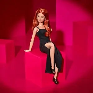 Original Mattel Barbie Essentiels Collectible Dolls for Girls Model 04 Curly Red Hair Little Black Dress Christmas Gifts JBH74