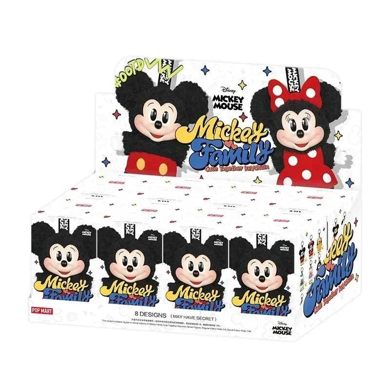 POP MART Mickey Family Cute Together Keychain Series Blind Box Mystery Box Original Toy Doll Cute Anime Figure Desktop Ornament