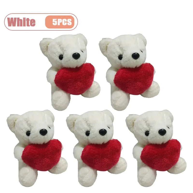1-5PCS Valentine’s Day Bear Plush Toy Cute Heart-Hugging Stuffed Animal Doll Soft Love Bear Gift for Christmas  Anniversaries