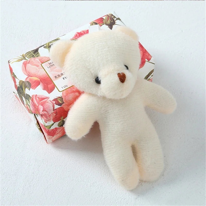 10/50pcs/lot 11CM Mini Multi-function Teddy Stuffed Plush Toy Lovely White Bear Doll Toy Backpack Keychain Birthday Party Gifts