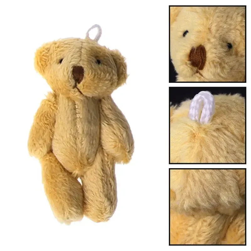 20pcs Kawaii Small Bears Plush Toys 4cm Mini Teddy Bear Stuffed Plush Dolls For Girl Keychain Joint Movable Bear Children Gift