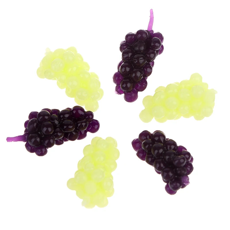 6Pcs/set 1:12 Dollhouse Miniature Purple Green Grape Dollhouse Food  Doll House Accessories Toys