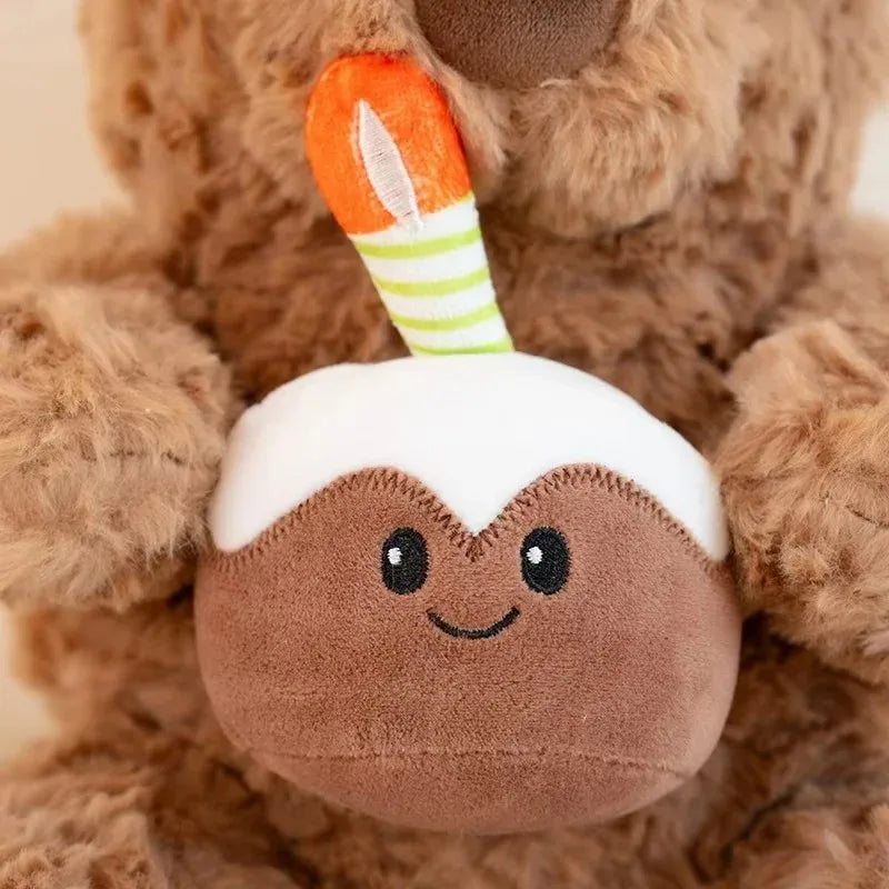 Cake Bear Teddy Bear Plush Toy Stuffed Animal Doll for Girls Valentine's Day Birthday Gift