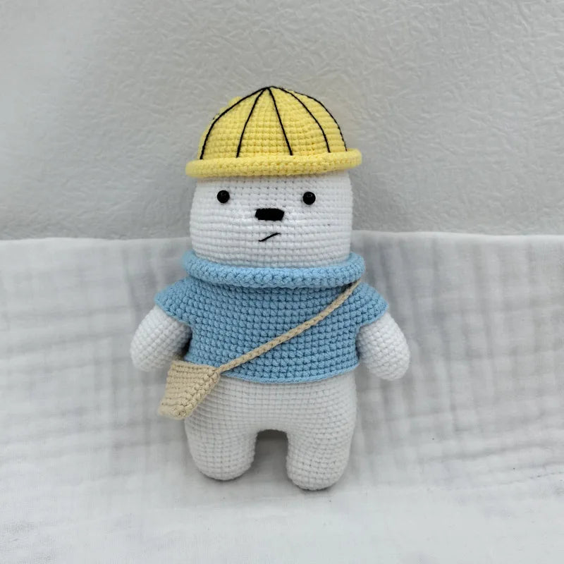 Amigurumi Elephant Lion Doll Baby Stuffed Animal Doll kawaii Handmade Knitted Plush Lion Toy Newborn Accompany Doll Room Decor